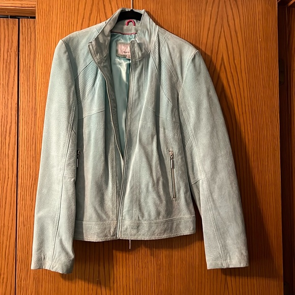 Vintage Leather Suede Zip front jacket - Picture 1 of 11